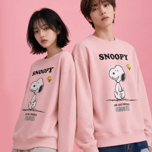 굿데이즈 남녀공용 남자 여성 정품 피너츠 산책스누피 특양면 맨투맨 긴팔 티 단체 캐릭터 커플