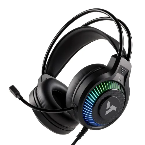 VENTRONS 가상 7.1 RGB 초경량 노이즈 캔슬링 마이크 USB 게이밍 헤드셋, 블랙, HP610