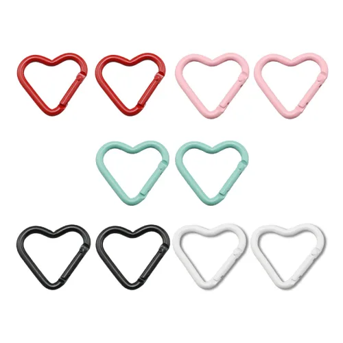 제로앤나인 무광 하트 카라비너 키링고리 연결링, 10개, 혼합