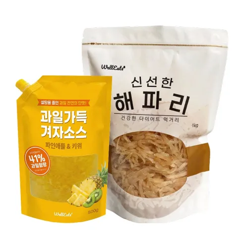 웰이츠 해파리냉채세트(해파리1kg+소스500g) 가정용 업소용, 1세트, 1.5kg