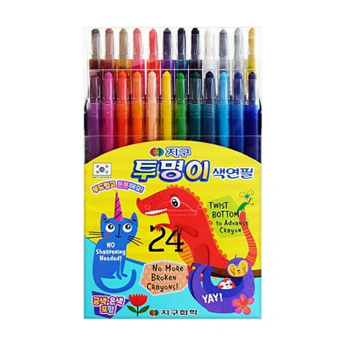 (지구화학) 투명이 색연필 24색 / 샤프식@, 1세트, 24색