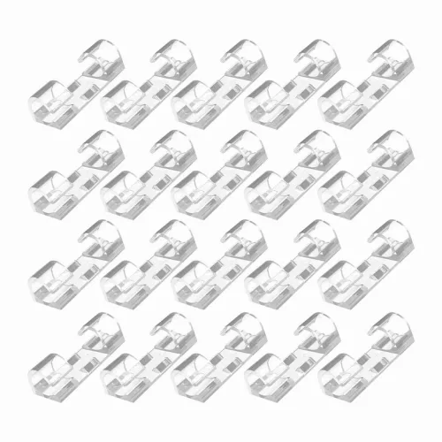 100PCS 케이블 클립 강력한 자체 접착 패드가있는 와이어 홀더 플라스틱 코드 관리 주최자 투명