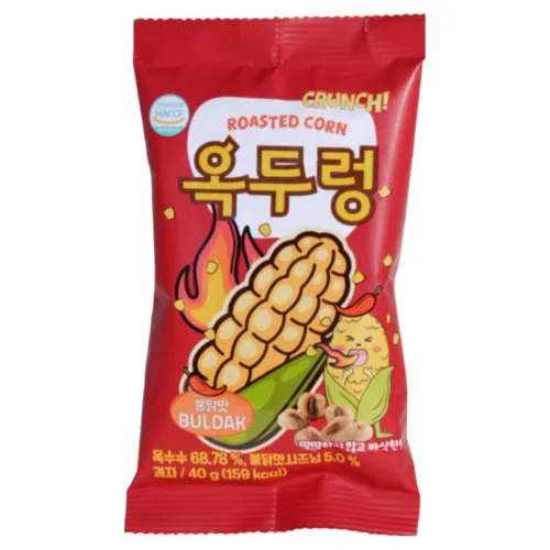 옥두렁 불닭맛 옥수수 스낵 밭두렁 논두렁 사무실 간식 인간사료, 10개, 40g