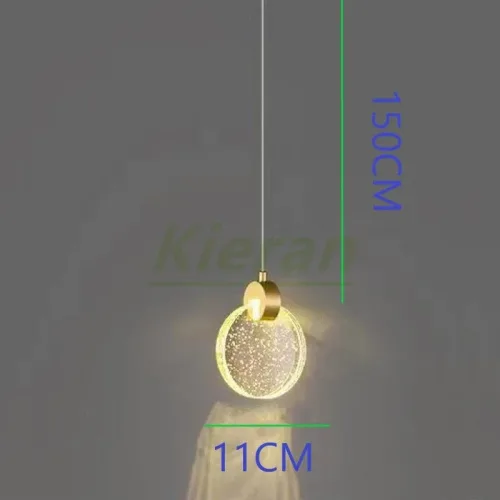모던한 크리스탈 LED 샹들리에 침실 서재 식당 침대 머리맡 펜던트 램프 거실 장식 삼색 조명 펜던트 조명