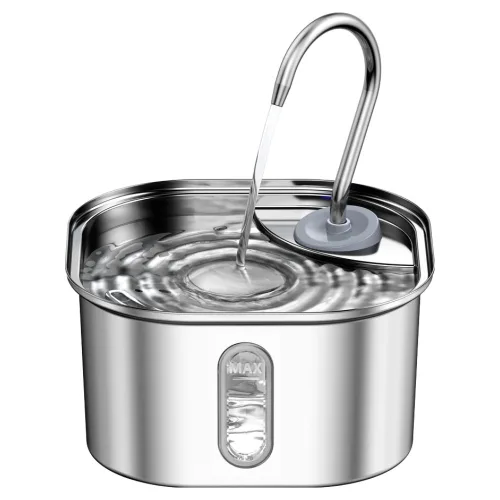 잼피 반려동물 스테인리스 자동급수 정수기 3L, 그레이, 1개, JP-WD101