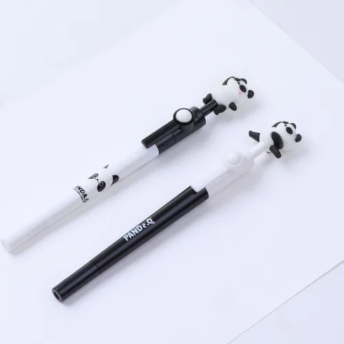 star starred 판다(Panda) 젤펜 0.5mm 회전 중성펜 화이트&블랙, 6개, 2종