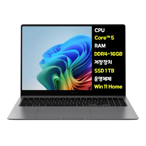 삼성전자 갤럭시북4 인텔 CORE5 120U 15.6인치 사무용 학생용 업무용 인강용 가성비 노트북, NT751XGKK0WC_CK, WIN11 Home, 16GB, 1TB, 그레이