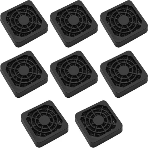 8PCS 40mm 검은색 사각 플라스틱 냉각 팬 필터 커버 방진 메쉬 스크린 PC 컴퓨터 케이스 서버 섀시 환기 그릴 보호 키트 호환 80mm