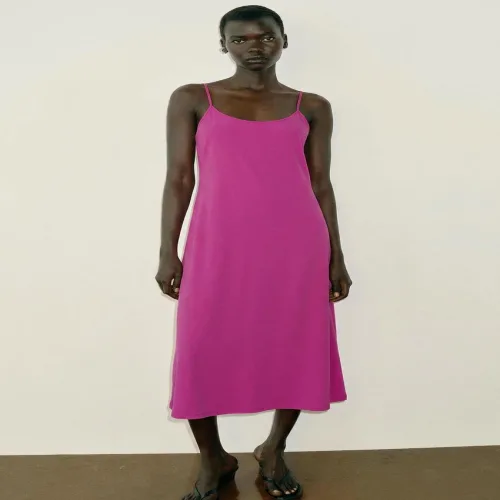 ZARA LONG STRAPPY DRESS - Fuchsia 1528/282/630