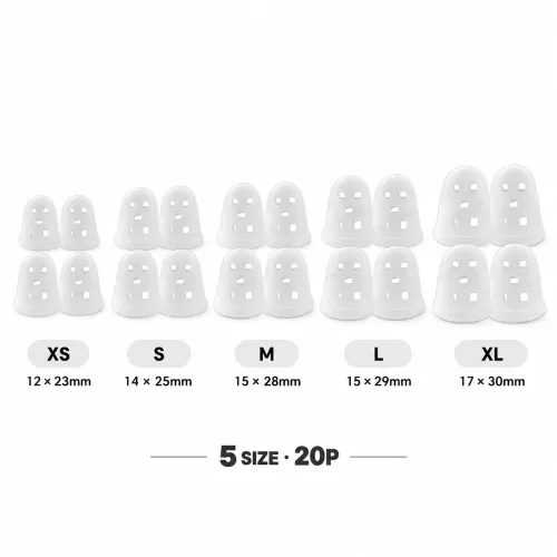 편리장터 사무용 실리콘 손가락 골무 5size 20p, 20개, 투명