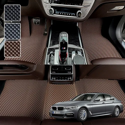 BMW 5시리즈 G30 전용 3D 엠보싱 차세대 고무매트 1열2열 세트 (2017~2023), 블랙, 385-3(G30)/m5/5시리즈