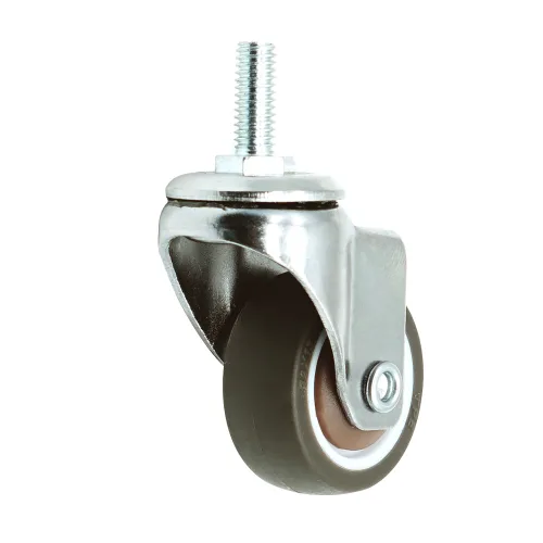 가구용 무소음 캐스터 바퀴 3cm(1.25인치) 볼트형 M6 브라운 TPE, 1개